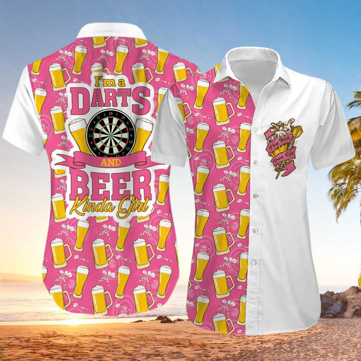 Kinda Girl I'm A Darts And Beer Aloha Hawaiian Shirt
