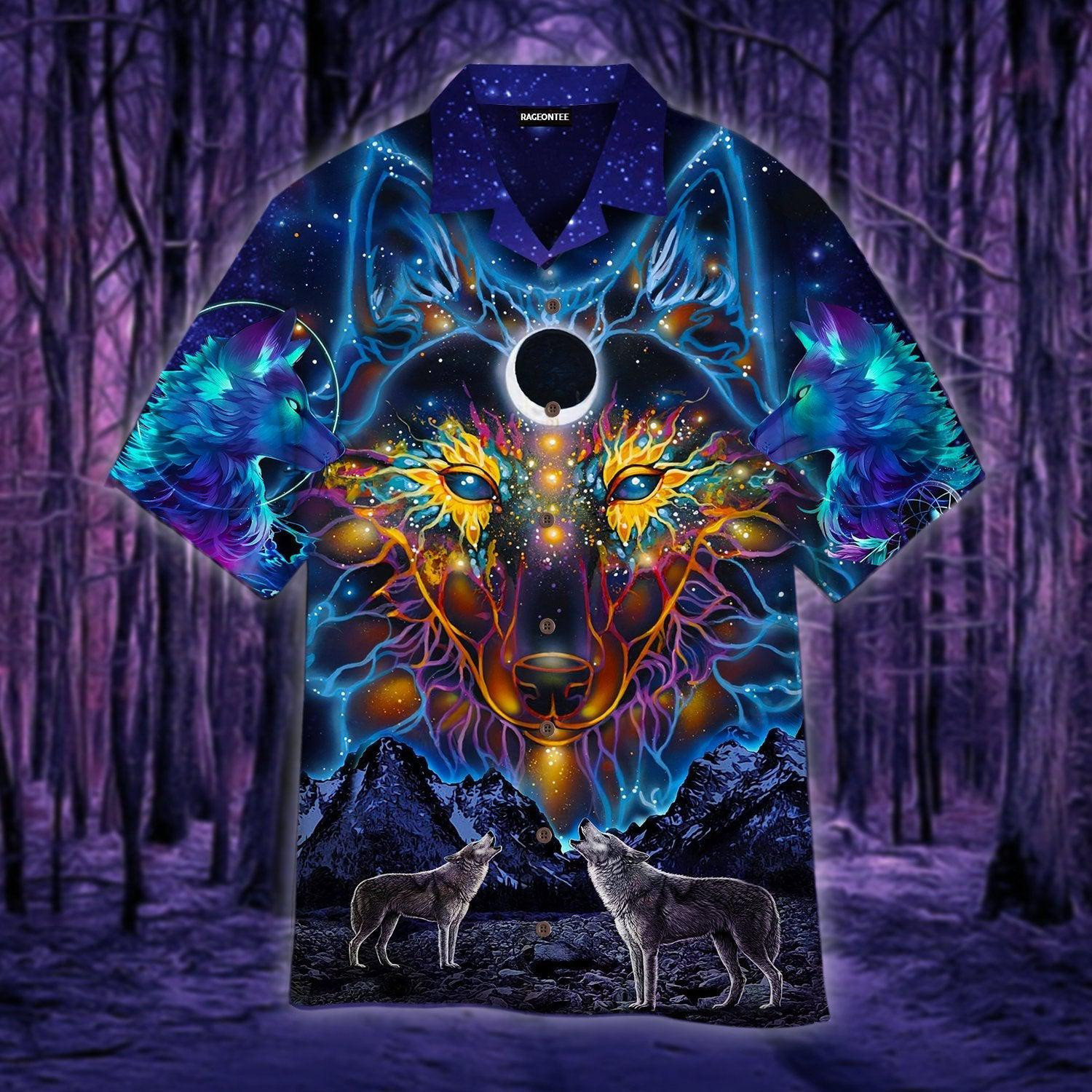 King Of Native Wolf Hawaiian Shirt