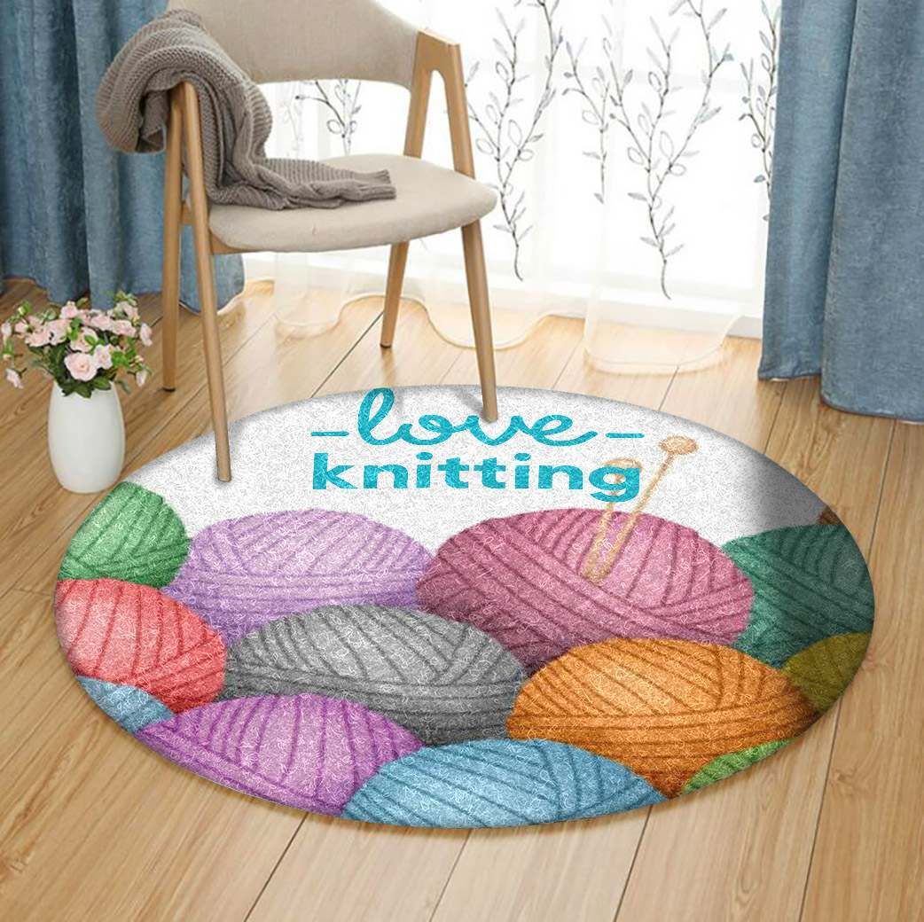 Knitting Round Rug Carpet Bedroom Livingroom Home Decor