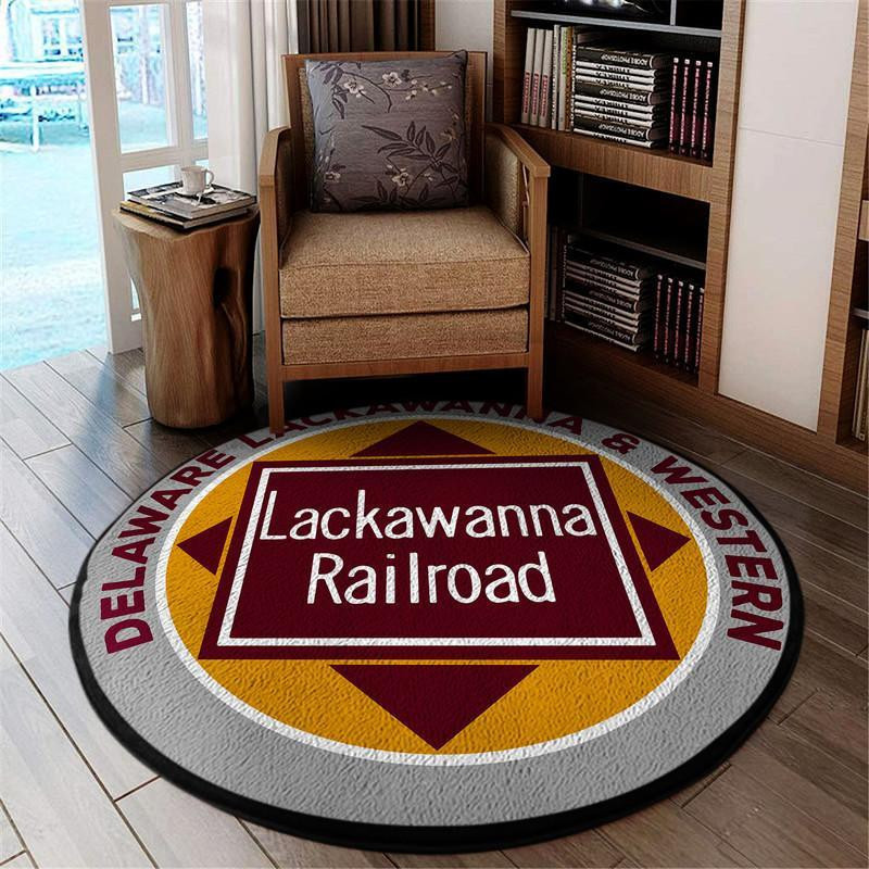 Lackawanna Railroad Living Room Round Rug Carpet Bedroom Livingroom Home Decor - Image 4