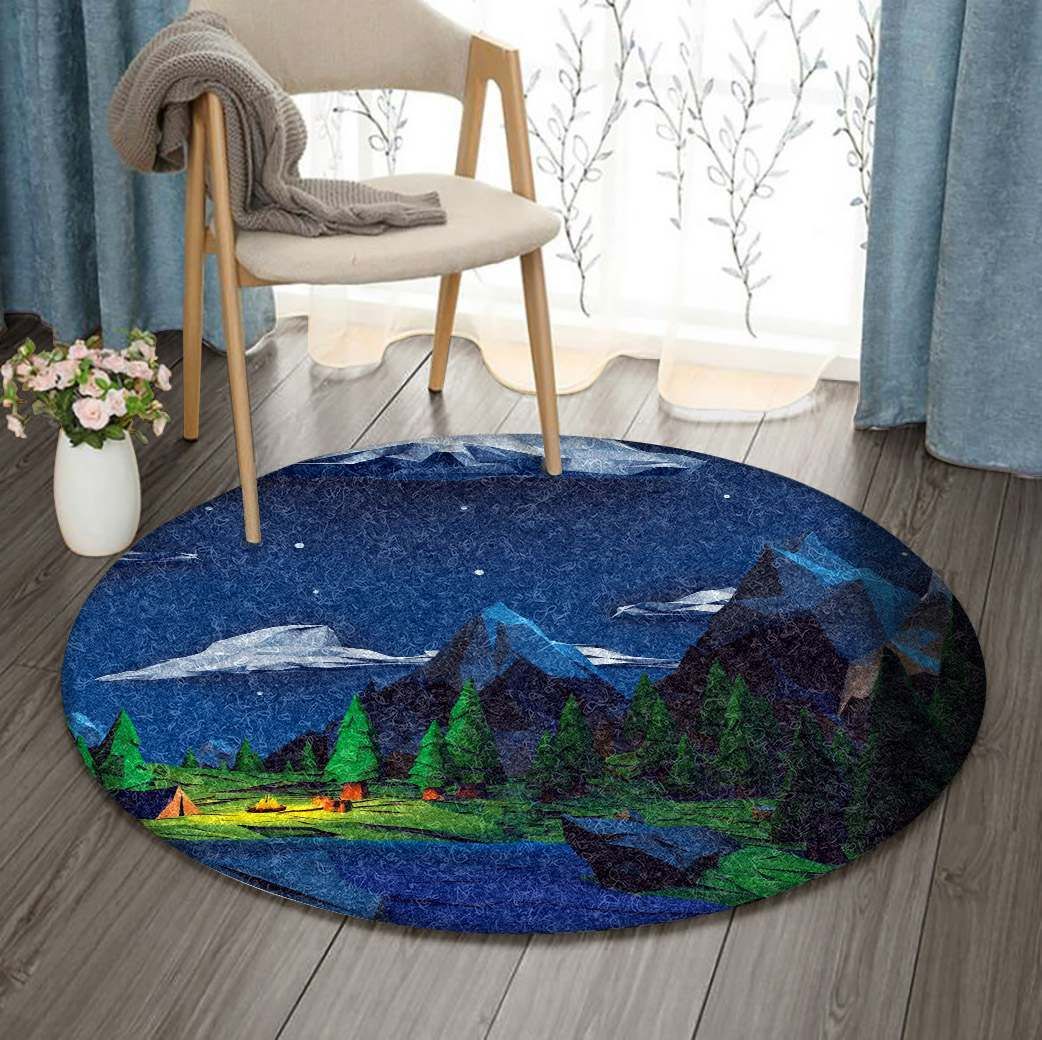 Landscape Round Rug Carpet Bedroom Livingroom Home Decor