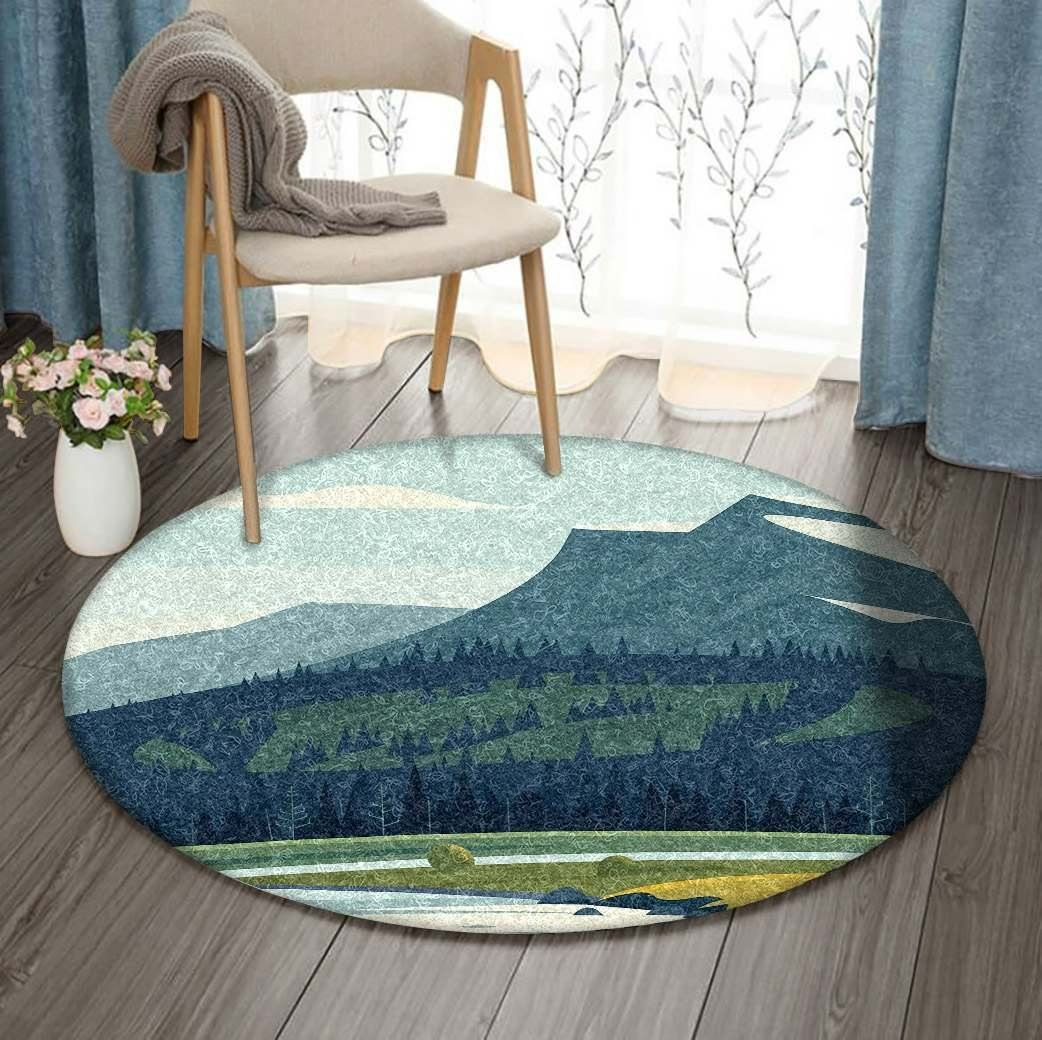 Landscape Round Rug Carpet Bedroom Livingroom Home Decor