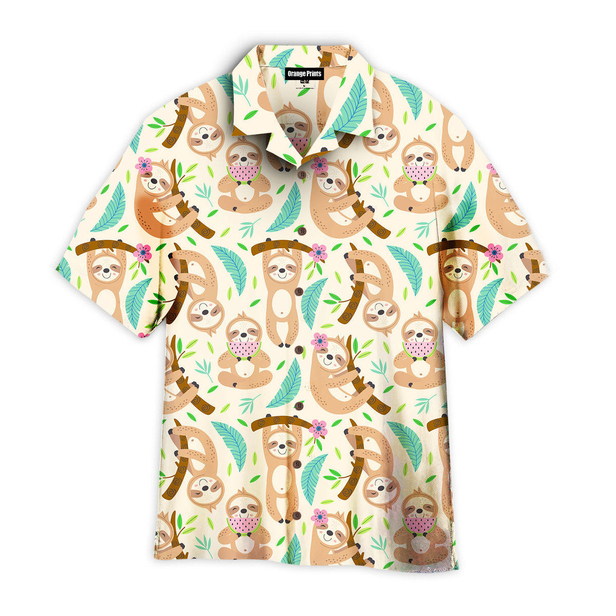 Lazy Sloth Hanging On Tree Hawaiian Shirt
