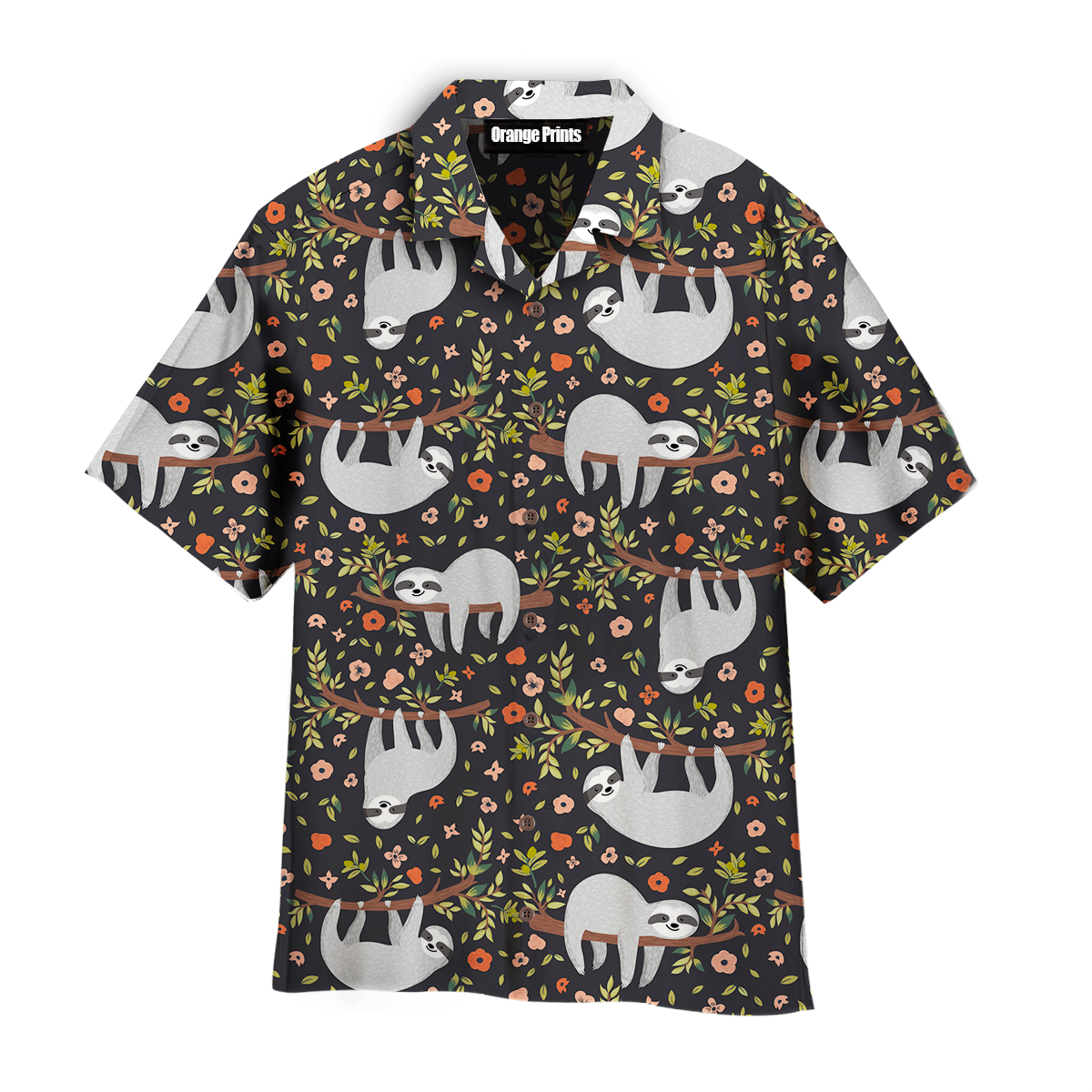 Lazy Sloth Sleeping On Tree Hawaiian Shirt