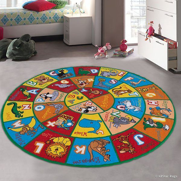 Learn Abc Round Rug Carpet Bedroom Livingroom Home Decor