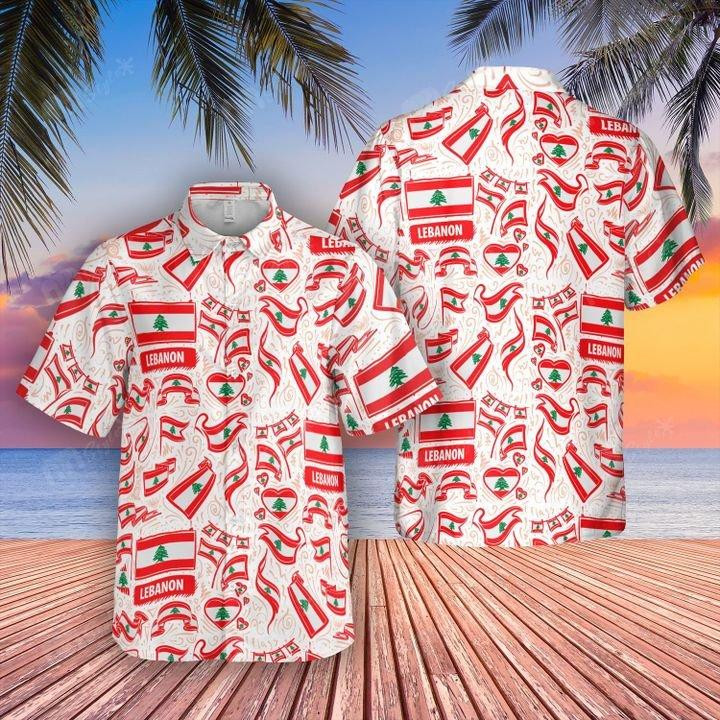 Lebanon Flag Hawaiian Shirt