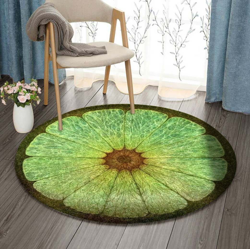 Lemon Round Rug Carpet Bedroom Livingroom Home Decor
