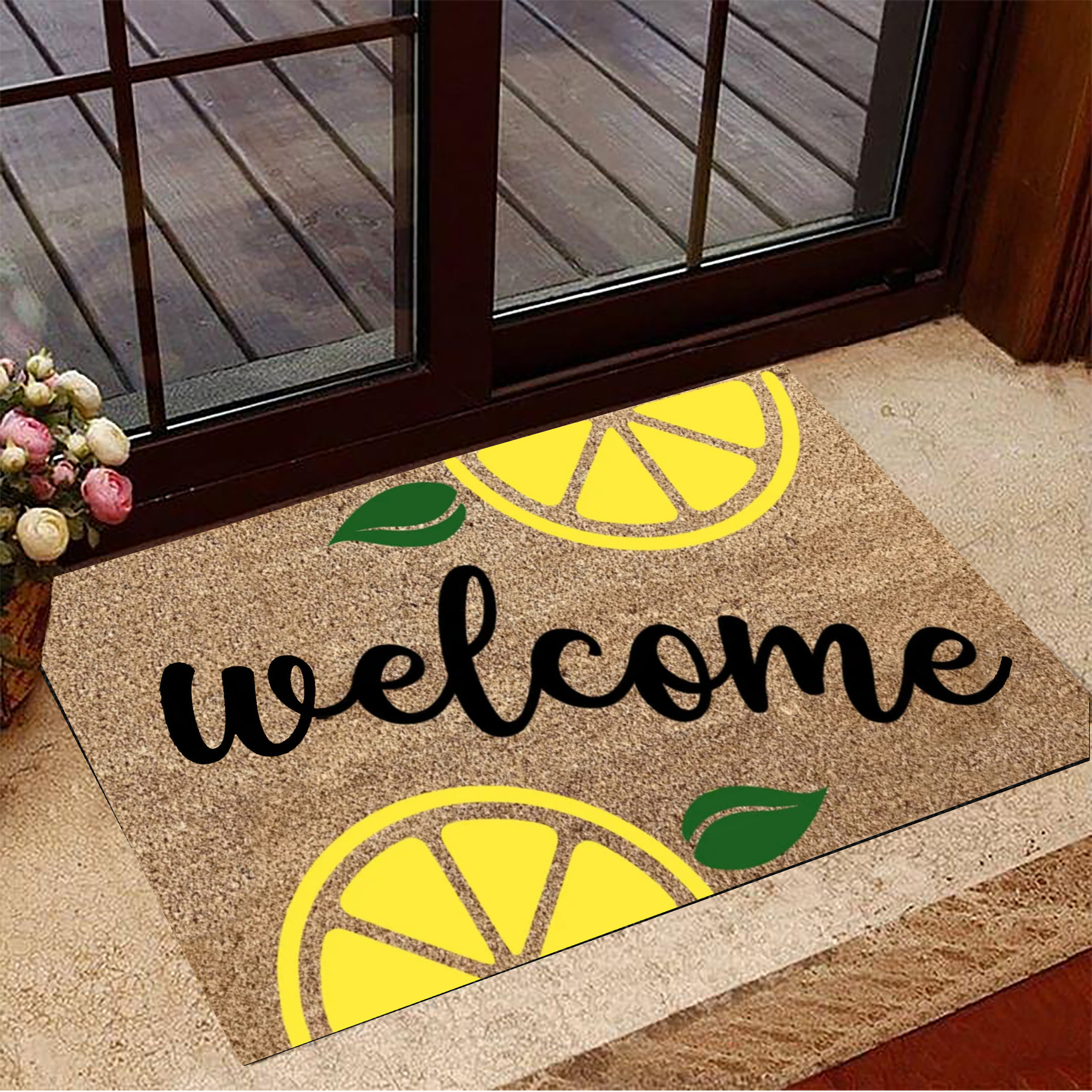 Lemon Rubber Doormat Welcome Mat With Lemons Front Door Indoor Door Mat For House