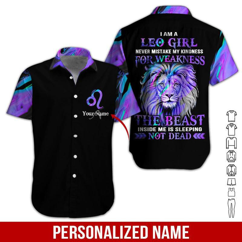 Leo Girl Personalized Hawaiian Shirt