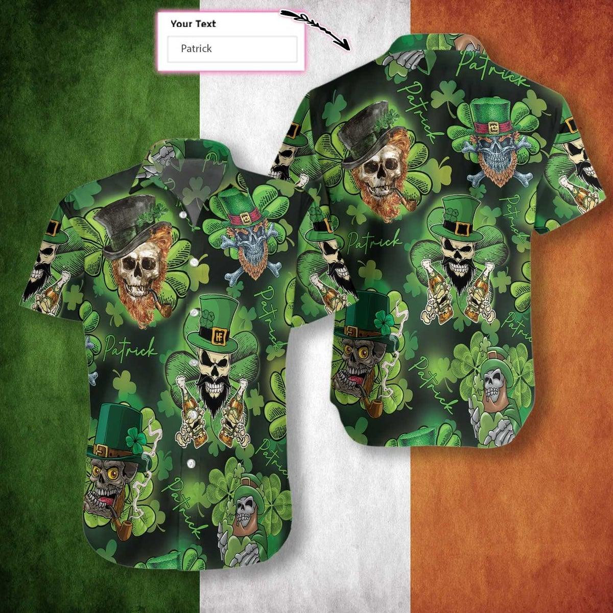 Leprechaun Skull Irish People Proud Personalized Hawaiian Shirt