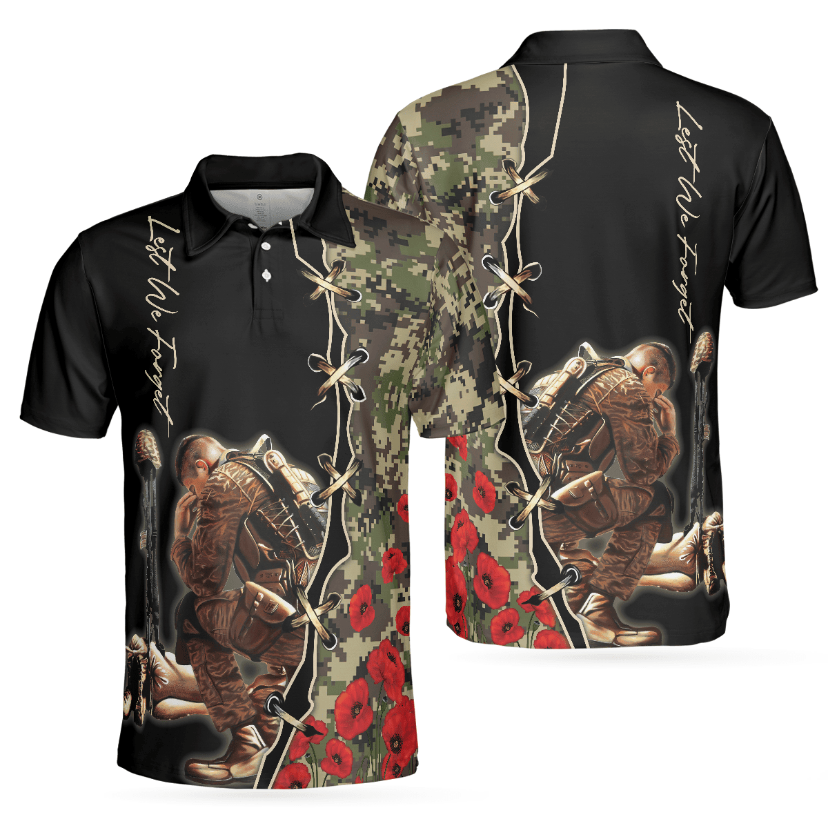 Lest We Forget Polo Shirt Thoughtful Gift For Veteran Day Veteran Shirt For Proud War Veterans
