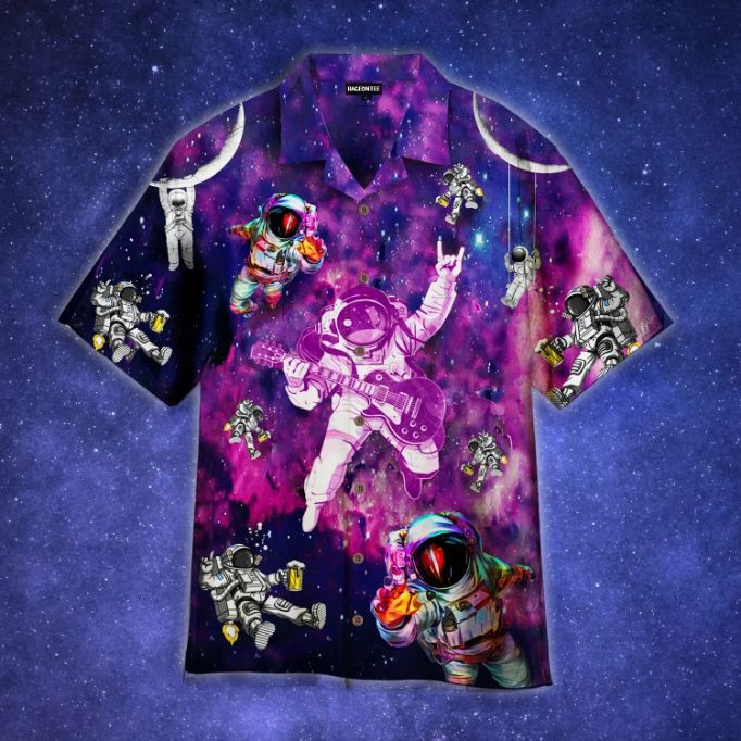 Let_s Rock Astronaut Tropical Hawaiian Shirt