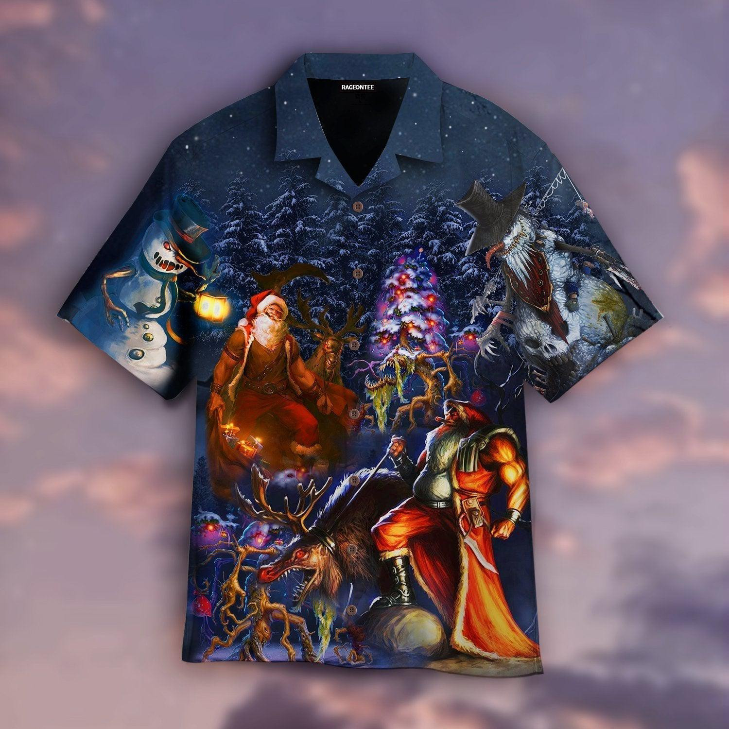 Let's Enjoy The Horror Christmas Night Hawaiian Shirt