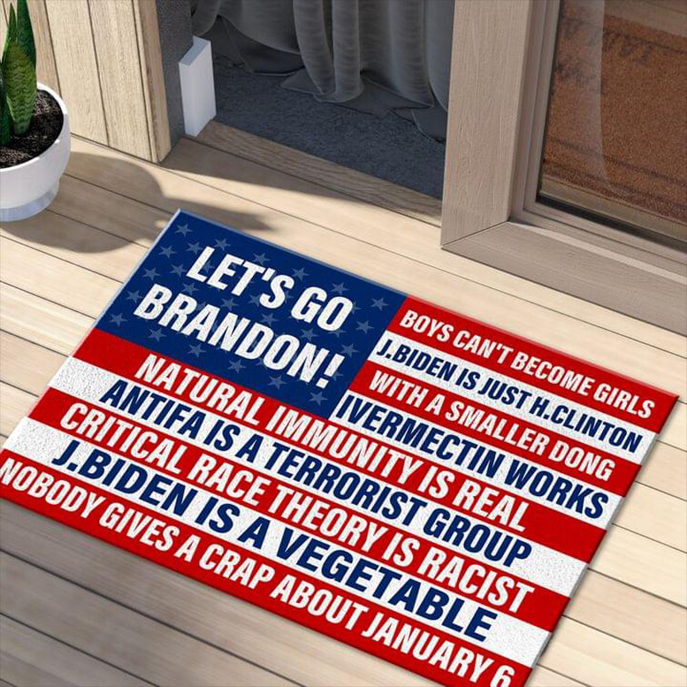 Let's Go Brandon Rubber Doormat Merchandise Anti Joe Biden Political Mat