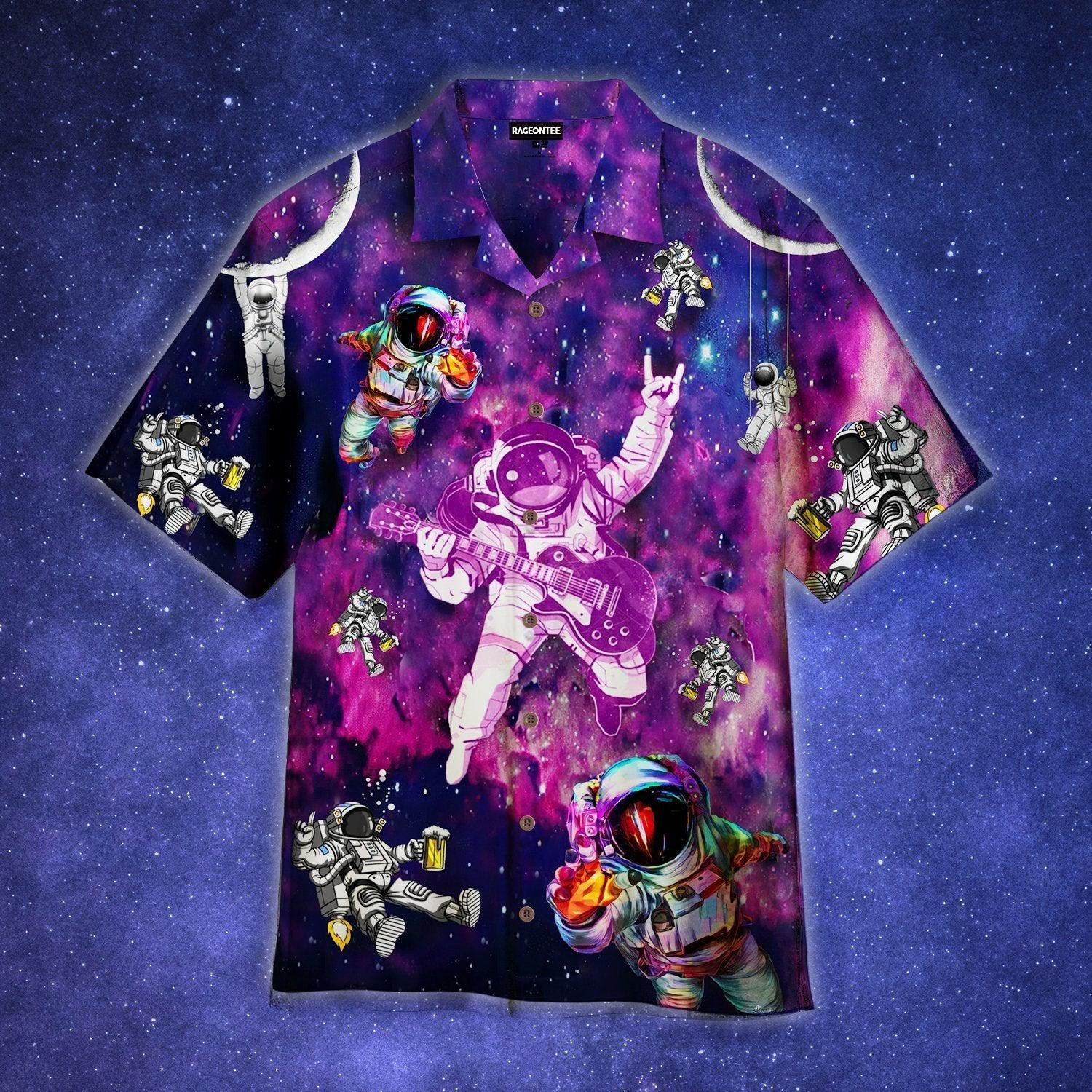 Lets Rock Astronaut Hawaiian Shirt