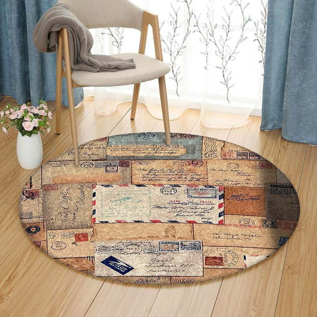 Letter Round Rug Carpet Bedroom Livingroom Home Decor