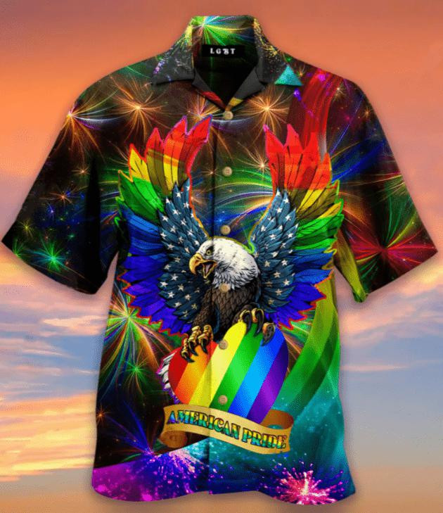 LGBT Eagle American Pride Hawaiian Shirt