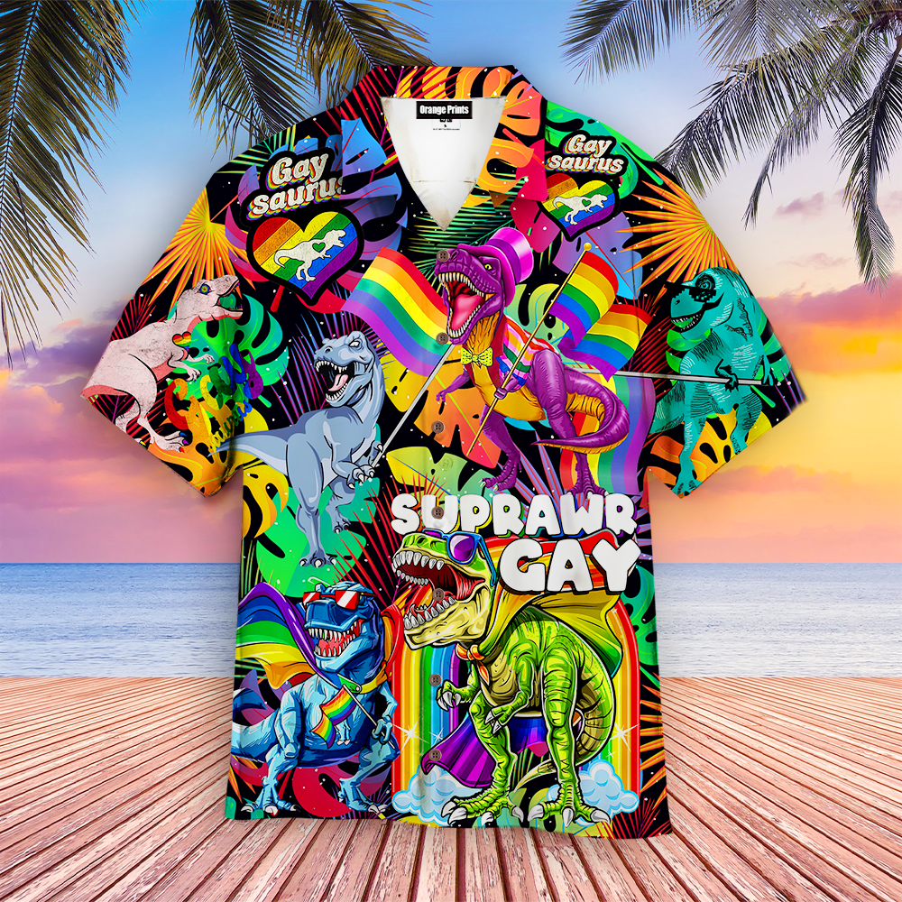 LGBT Gay Saurus Happy Pride Month Hawaiian Shirt