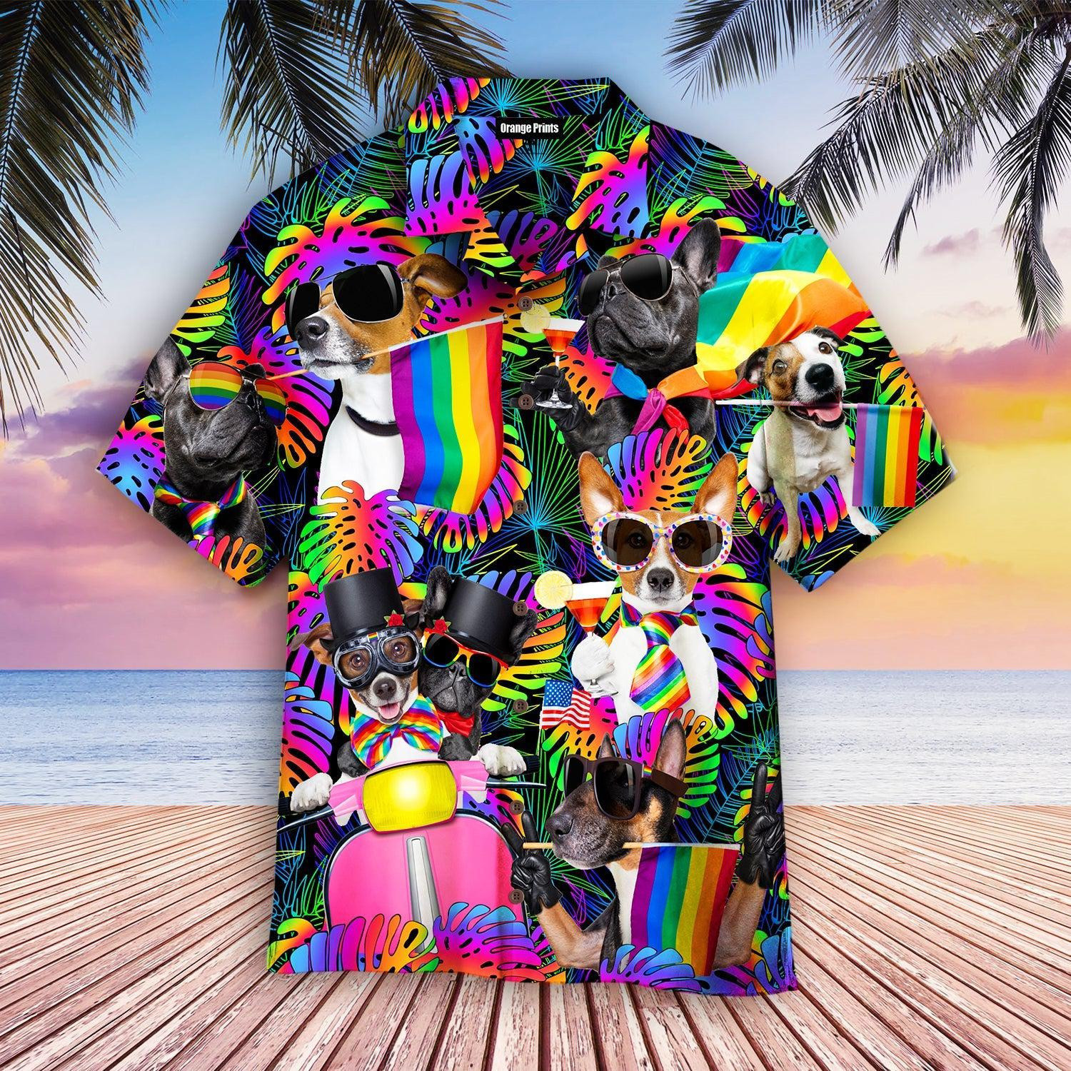 LGBT Happy Dogs Pride Month Hawaiian Shirt