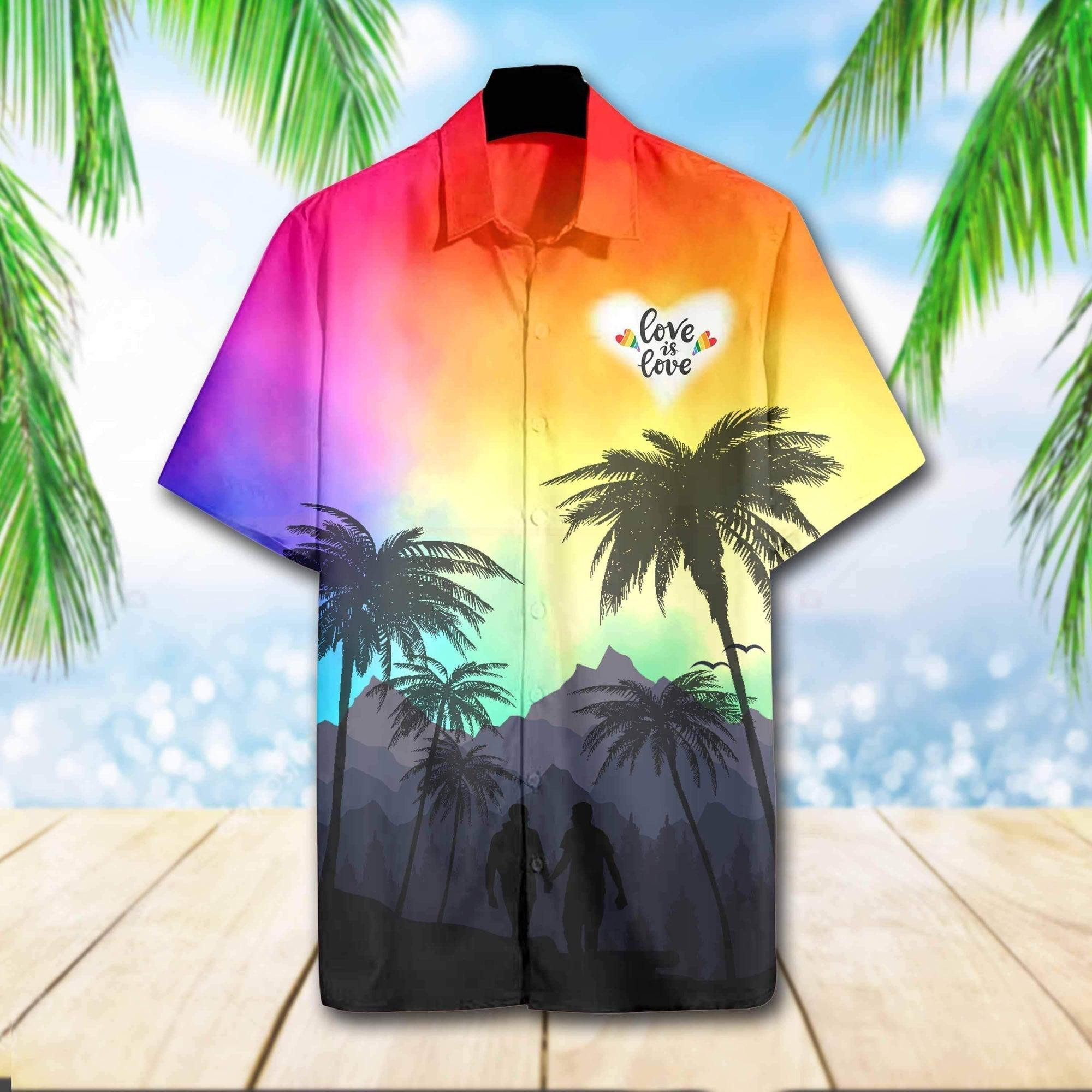 LGBT Heart Love Is Love Hawaiian Shirt