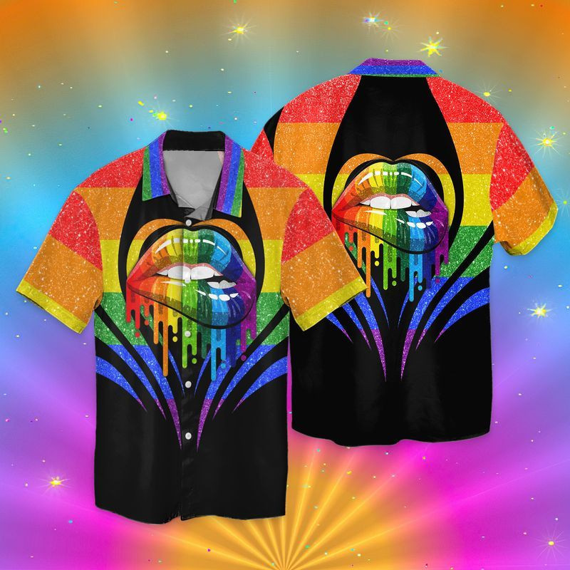 Lgbt Lip Glitter Hawaiian Shirt
