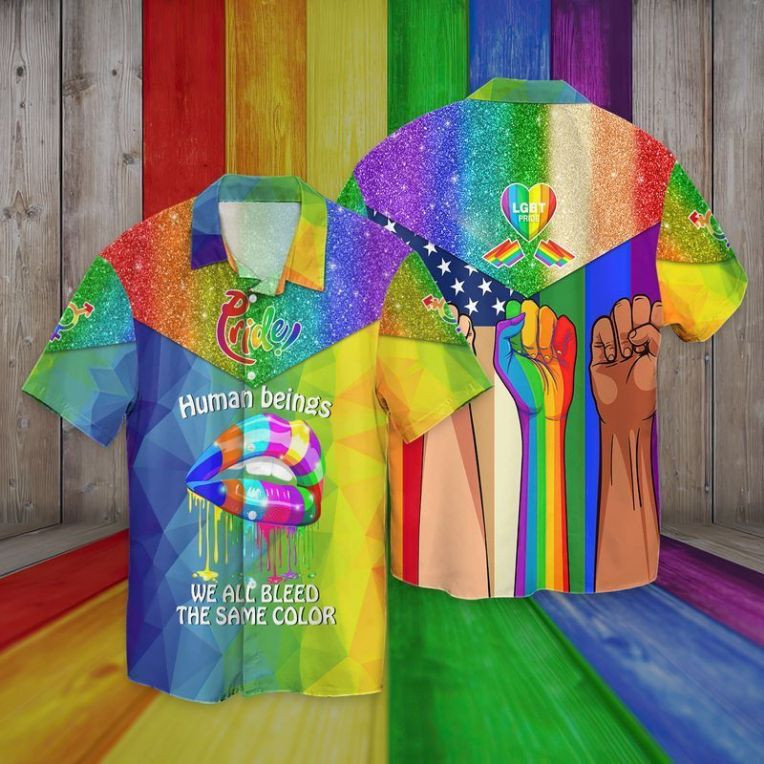 Lgbt Pride Human Beings We All Bleed The Same Color Hawaiian Shirt