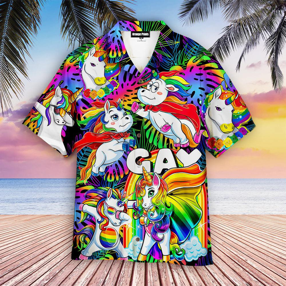LGBT Unicorns Gay With Pride Month Hawaiian Shirt