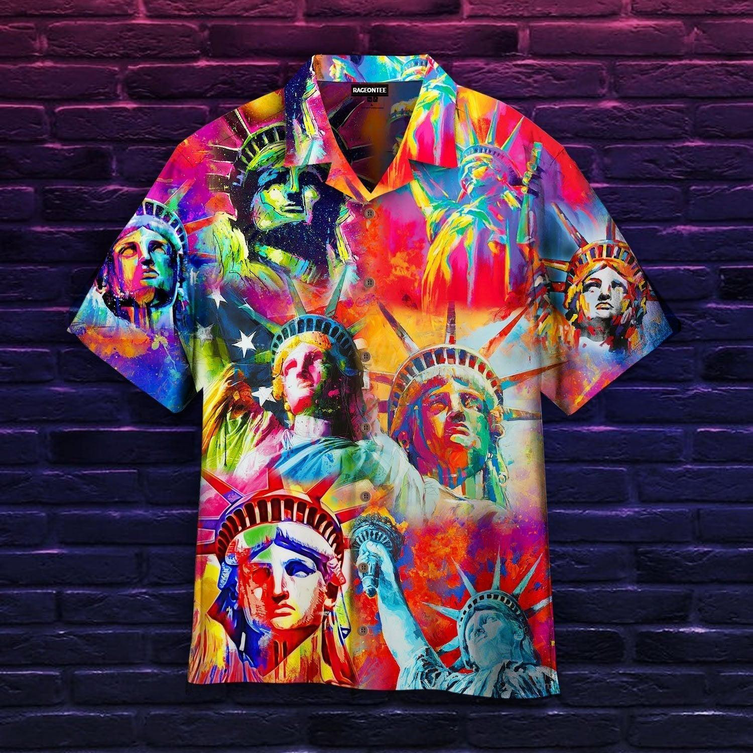 Liberty And Justice For Y'All Colorful Hawaiian Shirt