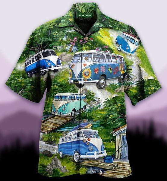 Life Is Best When You Are Camping Green Hawaiian Shirt