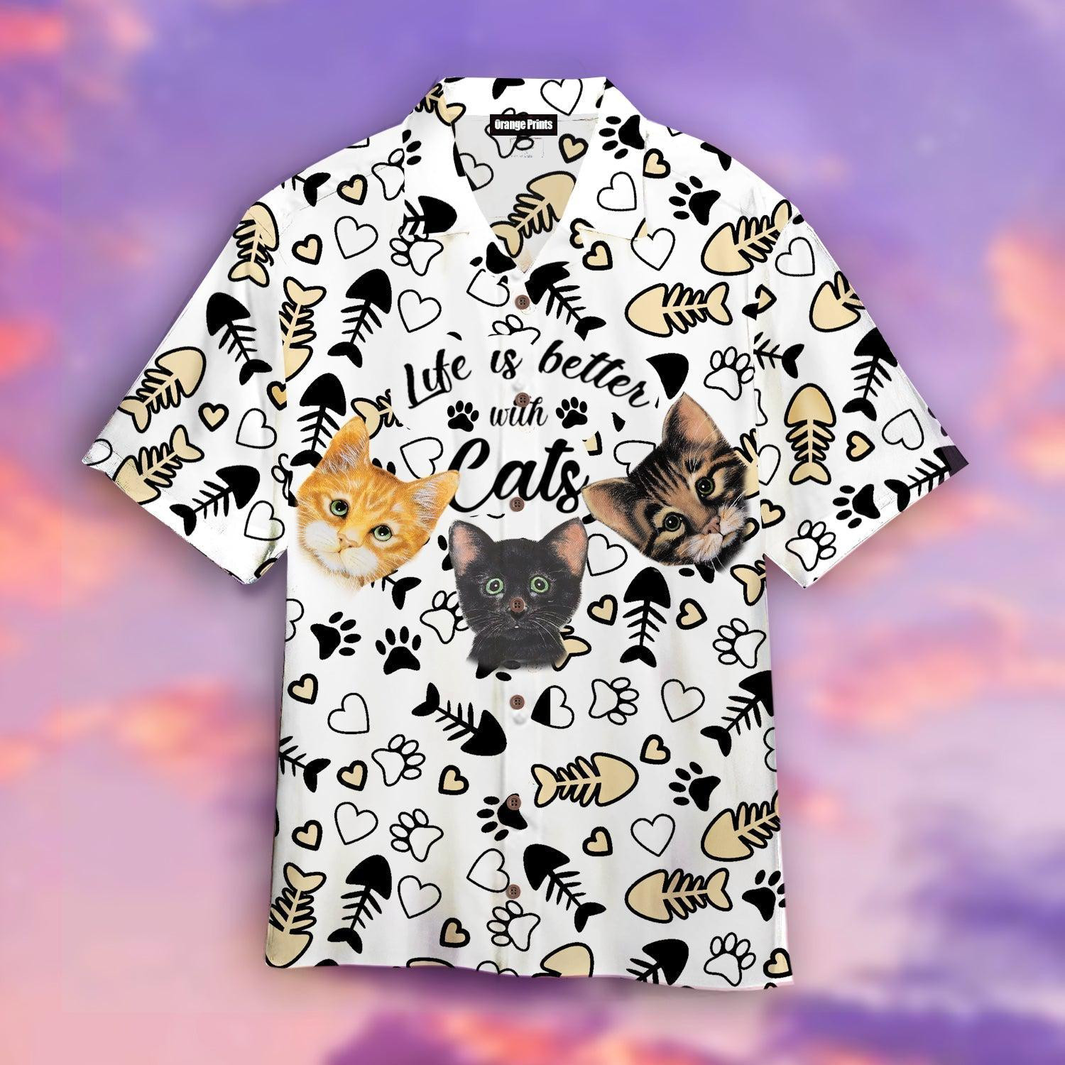 Life Is Better With Cats Hawaiian Shirt