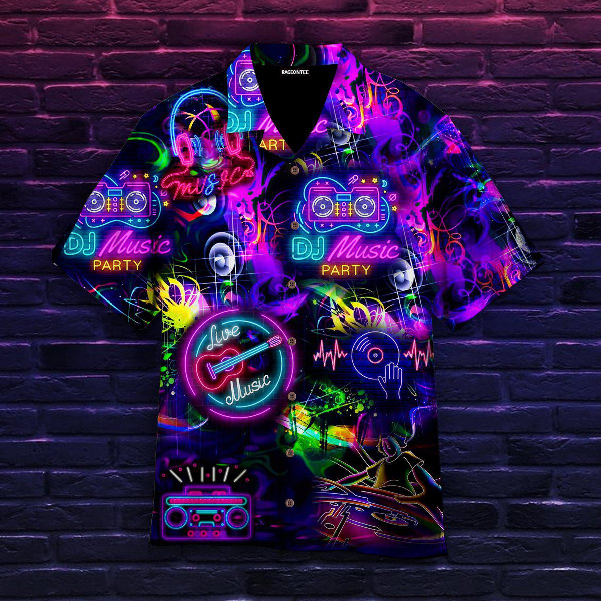 Life Is Better With DJ Neon Music Party Aloha Hawaiian Shirt