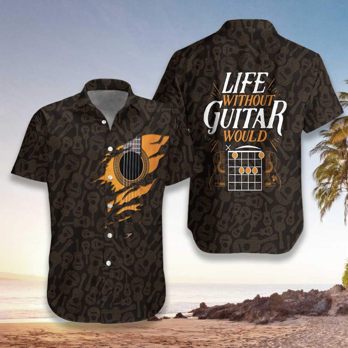 Life Without Guitar Would Be Flat Hawaiian Shirt