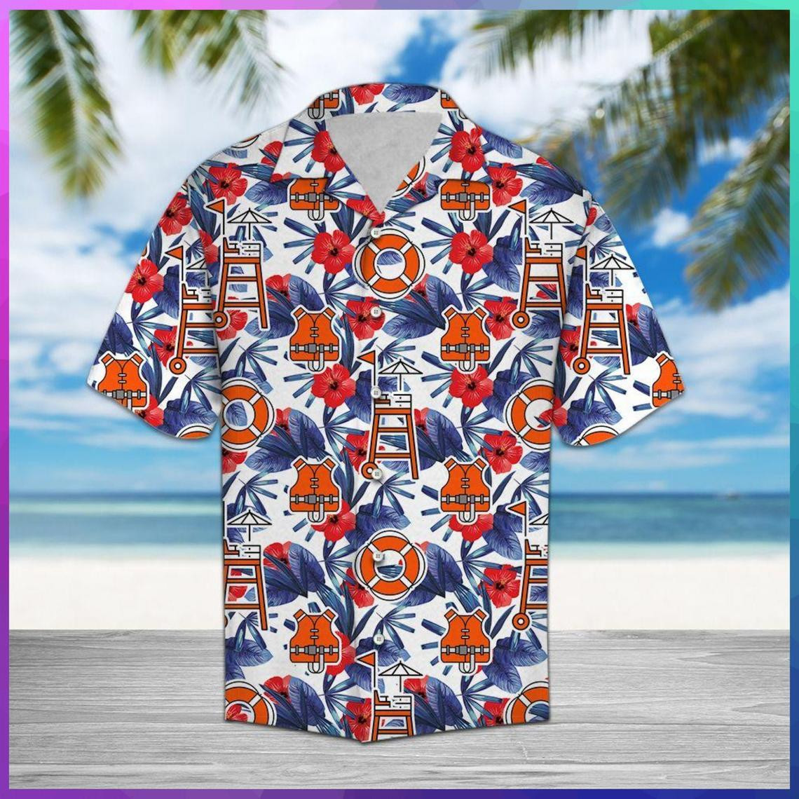 Lifeguard Palm Hawaiian Shirt