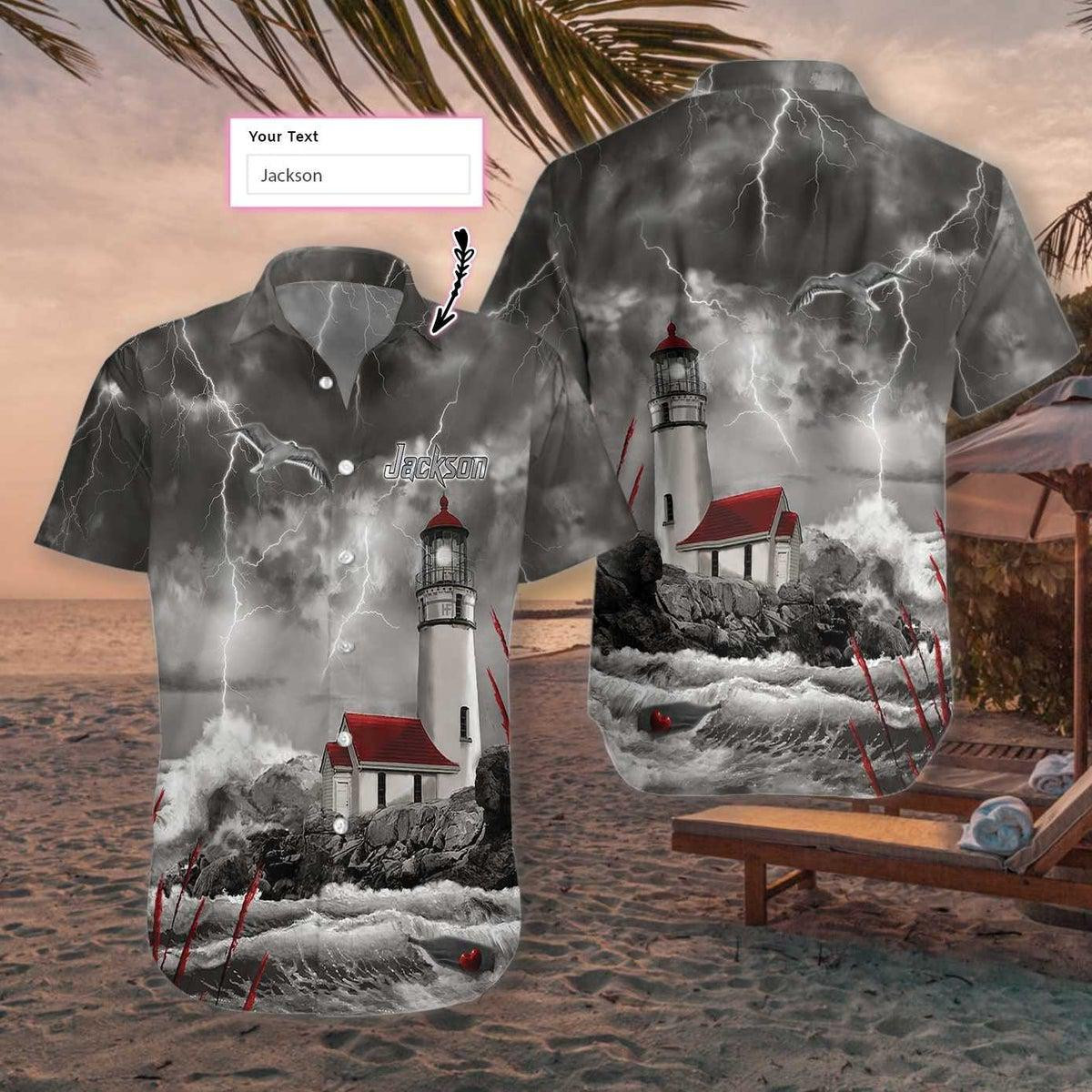 Lighthouse Holder Personalized Hawaiian Shirt - Image 3