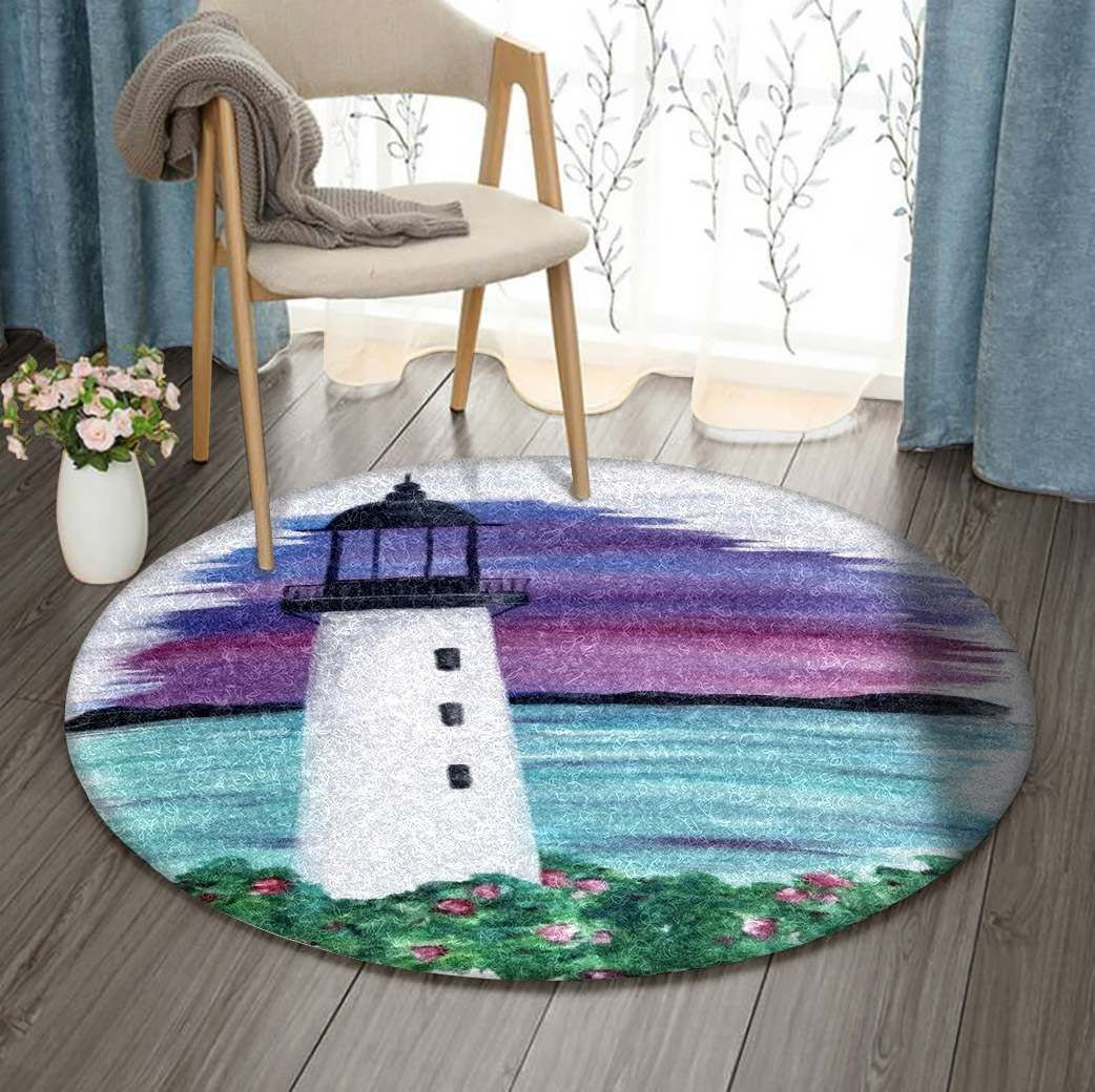 Lighthouse Round Rug Carpet Bedroom Livingroom Home Decor