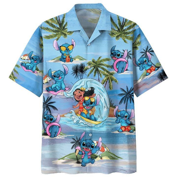 Lilo And Stitch Print Hawaiian Shirt