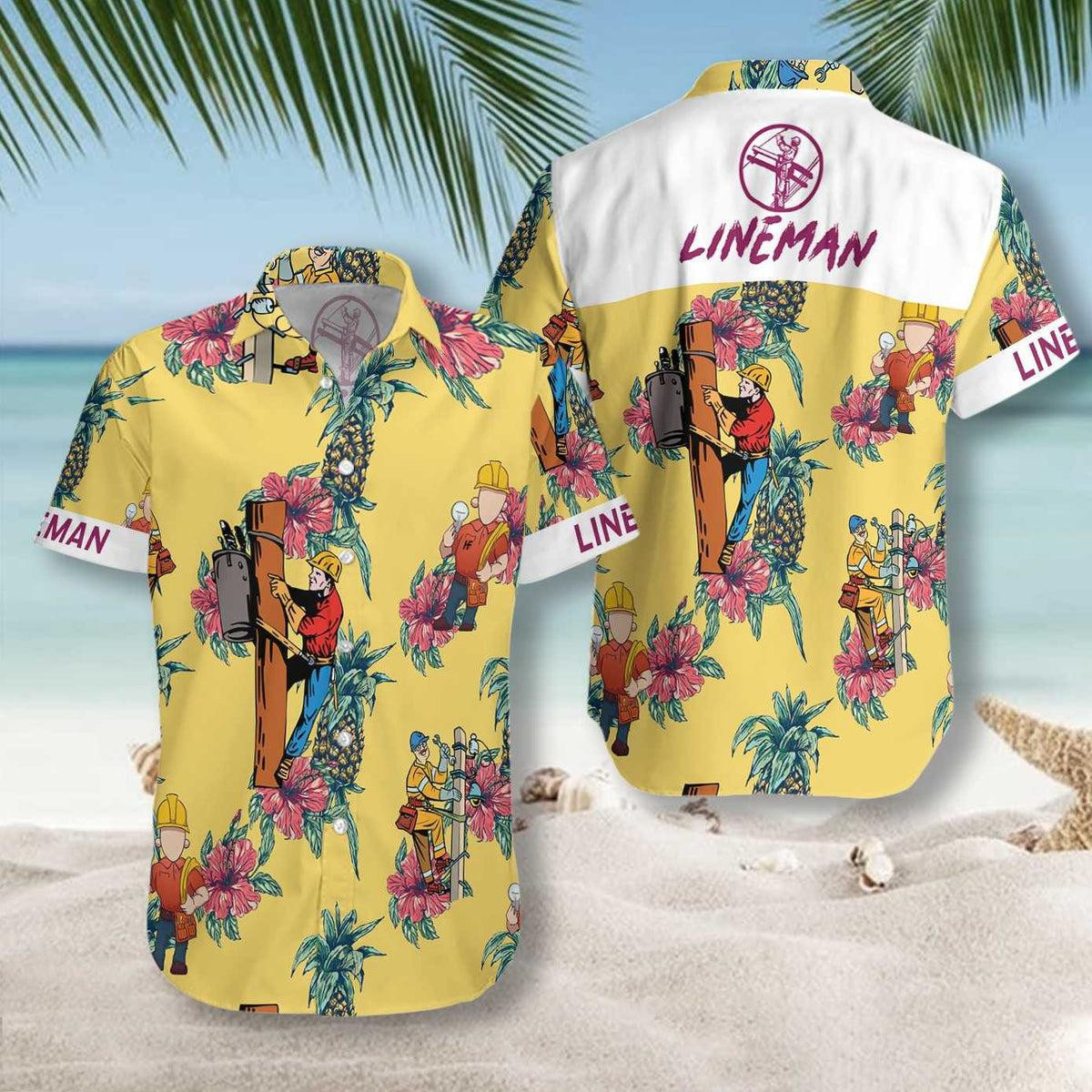 Lineman Pineapple Seamless Hawaiian Shirt