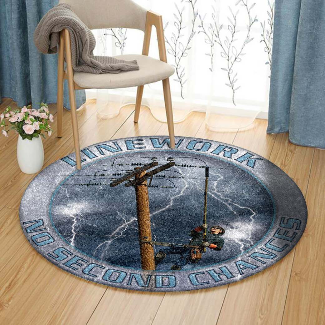 Lineman Round Rug Carpet Bedroom Livingroom Home Decor