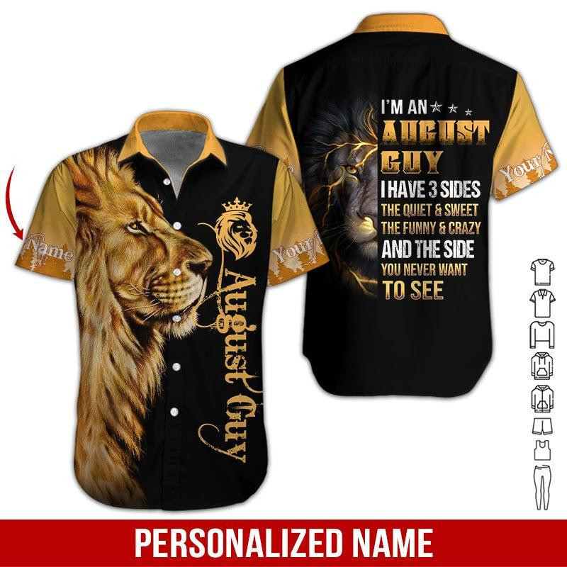 Lion August Guy Personalized Hawaiian Shirt