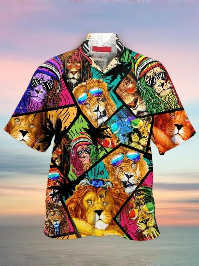 Lion Colorful Hawaiian Shirt