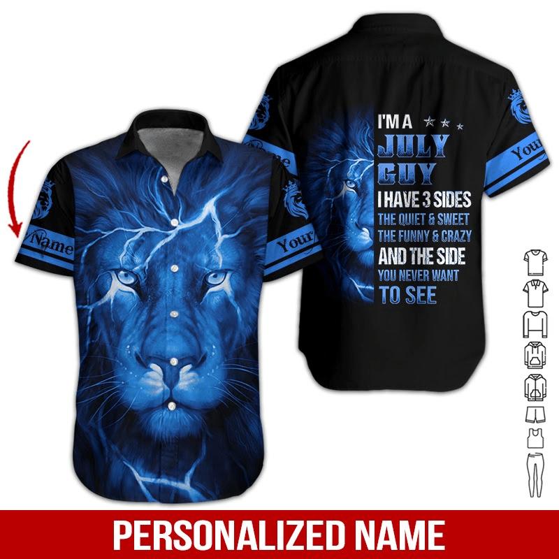 Lion July Guy Personalized Hawaiian Shirt