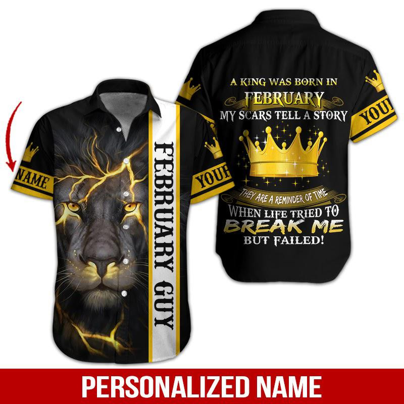 Lion King February Guy Personalized Hawaiian Shirt