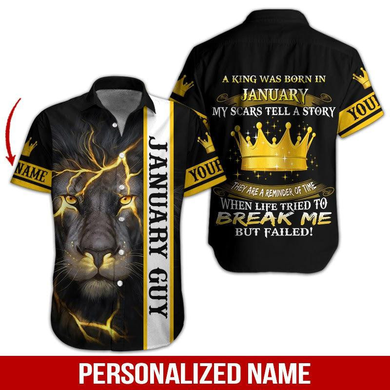 Lion King January Guy Personalized Hawaiian Shirt