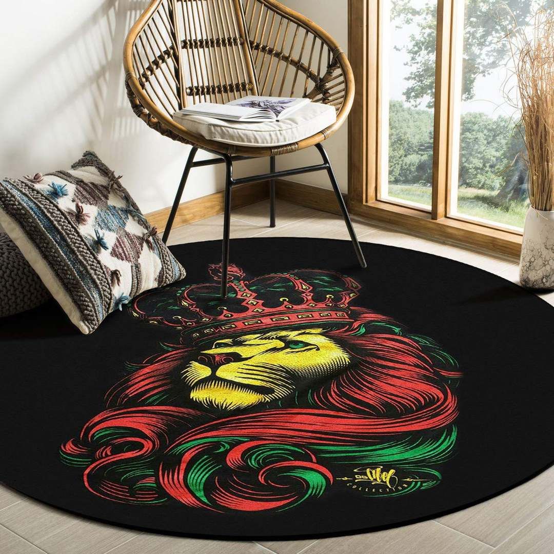 Lion King Round Rug Carpet Bedroom Livingroom Home Decor