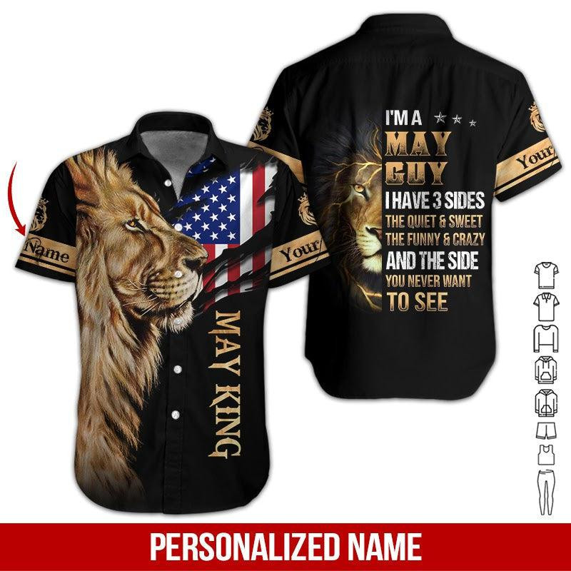 Lion May King Personalized Hawaiian Shirt
