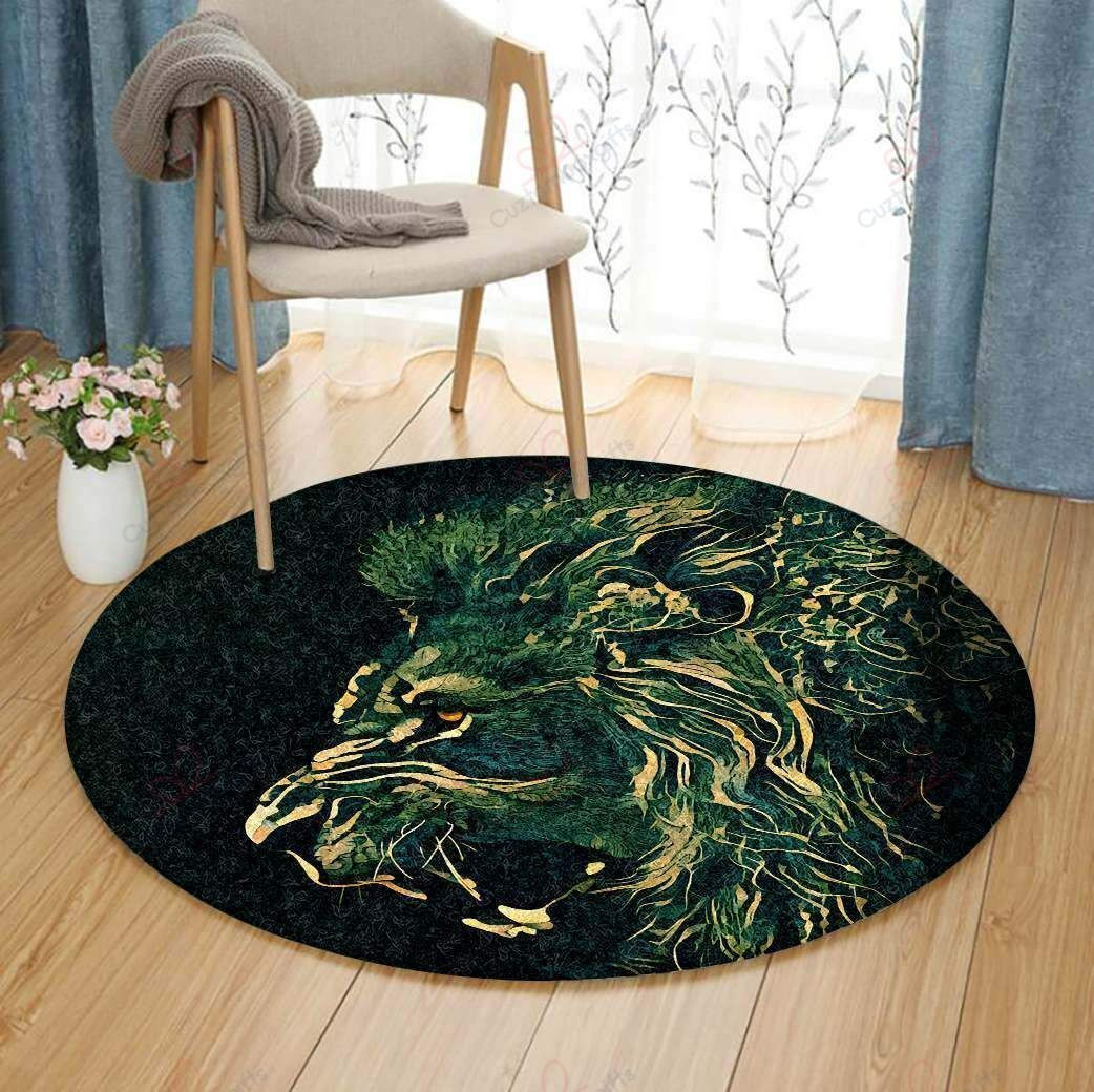 Lion Painting Round Rug Carpet Bedroom Livingroom Home Decor
