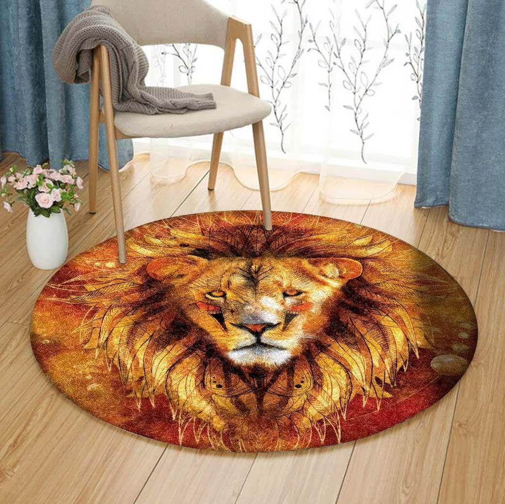 Lion Round Rug Carpet Bedroom Livingroom Home Decor