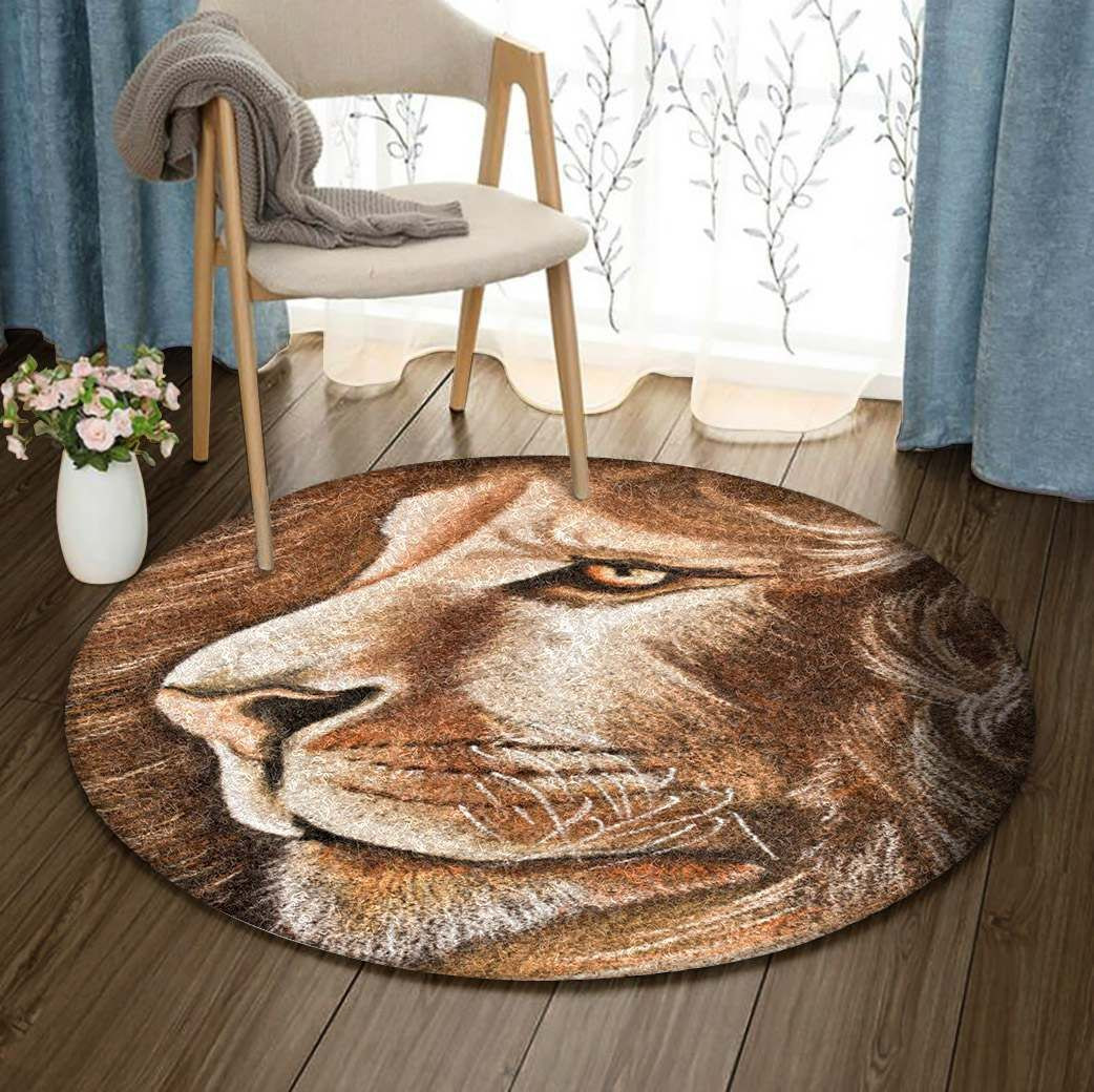 Lion Round Rug Carpet Bedroom Livingroom Home Decor