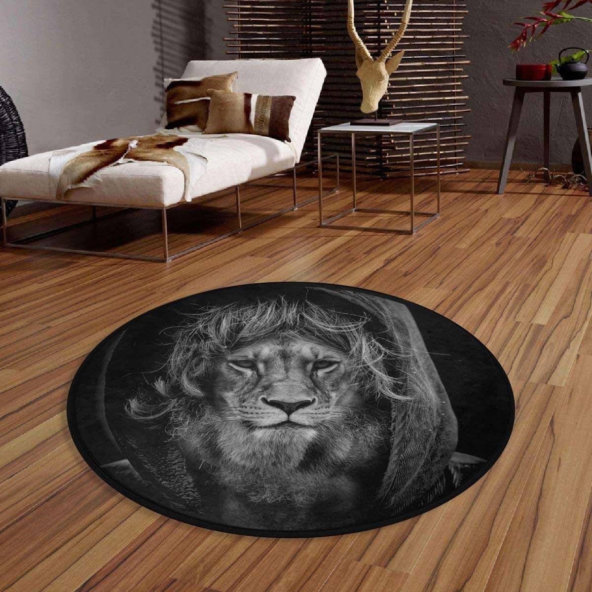 Lion Round Rug Carpet Bedroom Livingroom Home Decor
