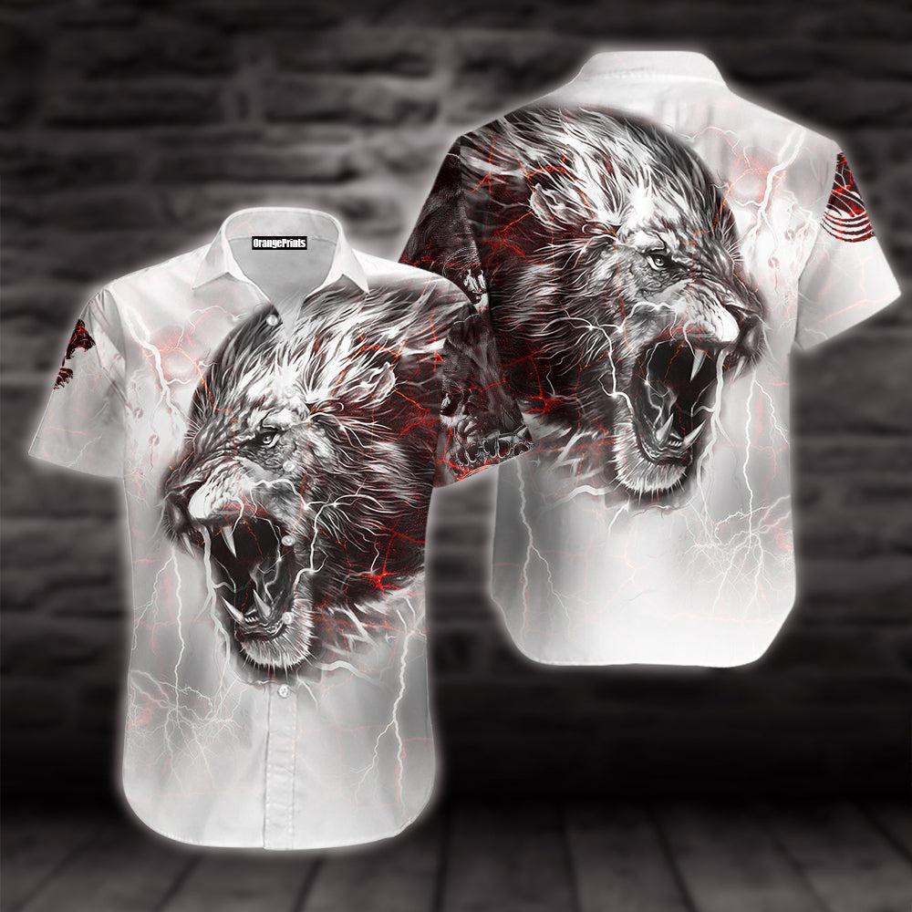 Lion Tattoo Thunder Hawaiian Shirt